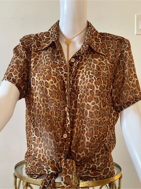 Large Leopard Print Button Up